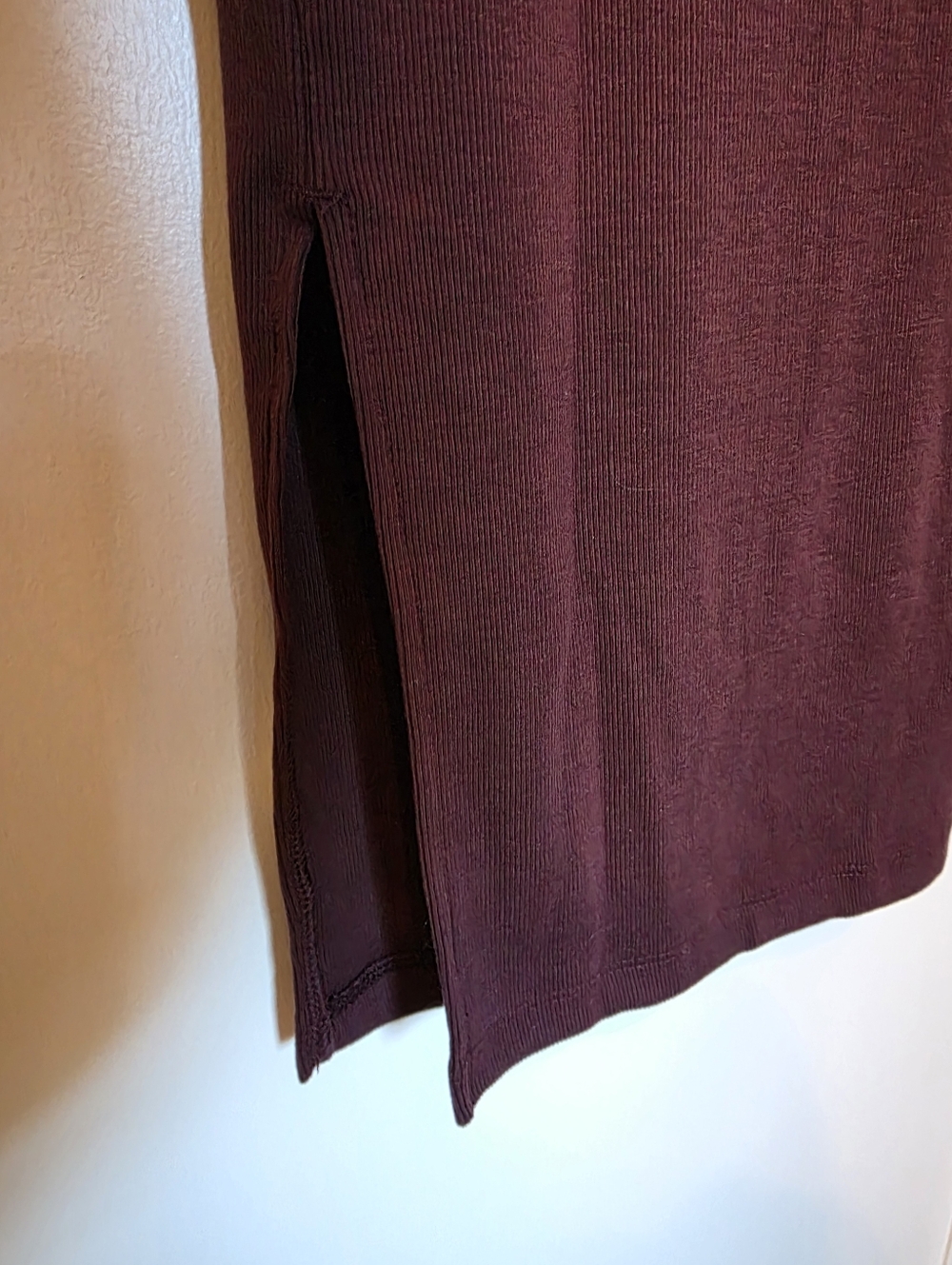 Nike Sportswear Chill Knit Ribbed Long Sleeve Midi Dress NWT Med Burgundy Crush - Picture 7 of 14